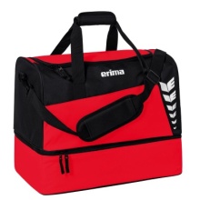 Erima Sporttasche Six Wings mit Bodenfach (Größe M - 60 Liter) rot/schwarz 50x30x40cm