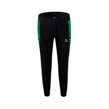 Erima Traingshose Six Wings Worker lang (100% Polyester, sportliche Passform) schwarz/smaragd Damen