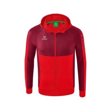 Erima Trainingsjacke Six Wings mit Kapuze (Baumwollmix, weich und bequem) rot/bordeaux Jungen