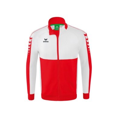 Erima Trainingsjacke Six Wings Worker (100% Polyester, Stehkragen, strapazierfähig) rot/weiss Herren