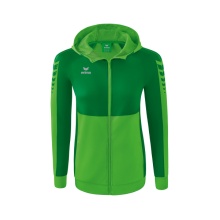 Erima Trainingsjacke Six Wings mit Kapuze (Baumwollmix, weich, bequem, taillierter Schnitt) grün/smaragd Damen