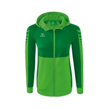 Erima Trainingsjacke Six Wings mit Kapuze (Baumwollmix, weich, bequem, taillierter Schnitt) grün/smaragd Damen