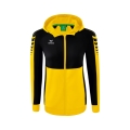 Erima Trainingsjacke Six Wings mit Kapuze (Baumwollmix, weich, bequem, taillierter Schnitt) gelb/schwarz Damen