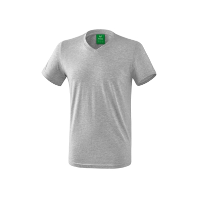 Erima Sport-Tshirt Basic Style (100% Baumwolle, V-Ausschnitt) grau Herren