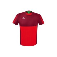 Erima Sport-Tshirt Six Wings (100% Polyester, schnelltrocknend, angenehmes Tragegefühl) rot/bordeaux Herren
