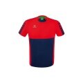 Erima Sport-Tshirt Six Wings (100% Polyester, schnelltrocknend, angenehmes Tragegefühl) navyblau/rot Herren