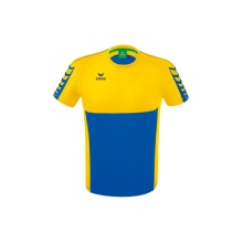 Erima Sport-Tshirt Six Wings (100% Polyester, schnelltrocknend, angenehmes Tragegefühl) navyblau/gelb Jungen