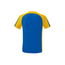 Erima Sport-Tshirt Six Wings (100% Polyester, schnelltrocknend, angenehmes Tragegefühl) navyblau/gelb Herren
