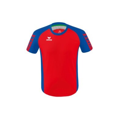 Erima Sport-Tshirt Six Wings Trikot (100% Polyester, strapazierfähig) rot/royalblau Kinder
