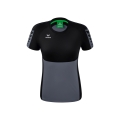 Erima Sport-Shirt Six Wings (100% Polyester, taillierter Schnitt, schnelltrocknend) grau/schwarz Damen