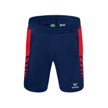 Erima Sport-Hose Six Wings Worker Shorts kurz (100% Polyester, ohne Innenslip, bequem) navyblau/rot Jungen