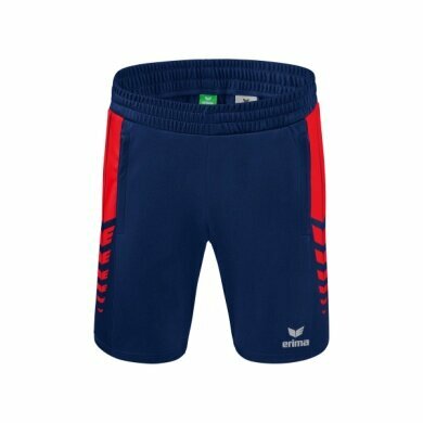 Erima Sport-Hose Six Wings Worker Shorts kurz (100% Polyester, ohne Innenslip, bequem) navyblau/rot Jungen