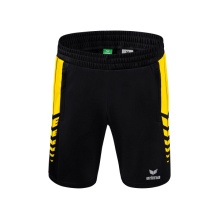 Erima Sport-Hose Six Wings Worker Shorts kurz (100% Polyester, ohne Innenslip, bequem) schwarz/gelb Jungen
