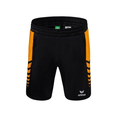 Erima Sporthose Short Six Wings Worker (100% Polyester) kurz schwarz/orange Herren