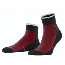 Falke Tagessocke Ankle Versatile (Bio-Baumwolle, robust) schwarz/rot - 1 Paar