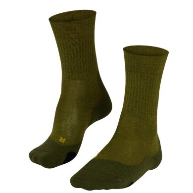 Falke Trekkingsocke TK2 Wool (leicht gepolstert, für lange Wanderungen) dunkelgrün Herren - 1 Paar