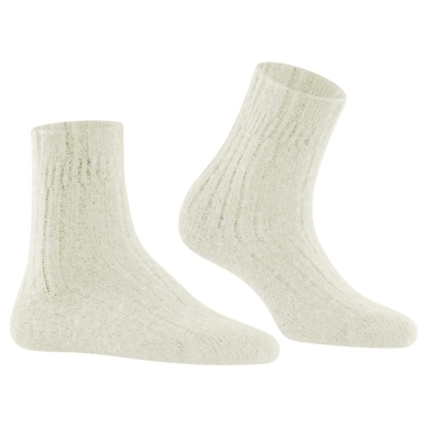 Falke Tagessocke Bedsock Rib (Wolle und Kaschmir) weiss Damen - 1 Paar