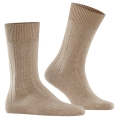 Falke Tagessocke Lhasa Rib (wärmende Kaschmir) hellbraun Herren - 1 Paar