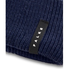Falke Strickmütze (Beanie) Unisex - Merinowolle, Rippenstruktur - navyblau - 1 Stück