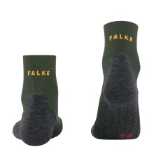 Falke Trekkingsocke TK5 Wander Wool (hoher Tragekomfort) Kurzsocken dunkelgrün Damen - 1 Paar