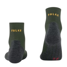 Falke Trekkingsocke TK5 Wander Wool (hoher Tragekomfort) Kurzsocken khakigrün Herren - 1 Paar