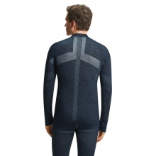 Falke Funktionsunterwäsche Langarmshirt Wool-Tech (feinste Merinowolle, hohe Bewegungsfreiheit) spaceblau Herren