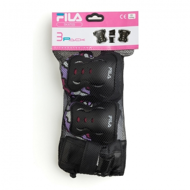 FILA Skates Schutzausrüstung Set Gears (Knieschoner, Ellbogenschützer, Handgelenkschutz) - 3er Set Kinder/Mädchen