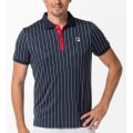 Fila Tennis-Polo Stripes (100% Polyester) peacoatblau/weiss/rot Herren