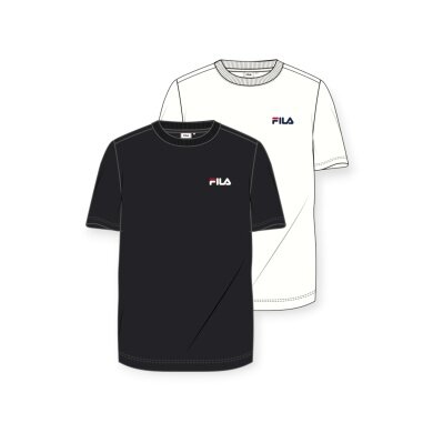Fila Freizeit-Shirt Brod Tee (Baumwolle) weiss/schwarz Herren - 2er Pack
