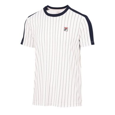 Fila Tennis-Tshirt Stripes Jascha 2 (100% Polyester) weiss/navyblau Herren