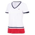 Fila Tennis-Shirt Elisabeth (V-Ausschnitt) weiss/rot Damen
