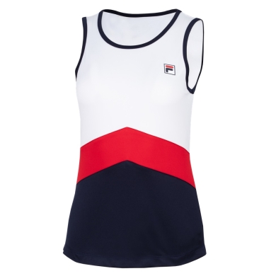 Fila Tennis-Tank Top Cleo (100% Polyester) weiss/navyblau/rot Damen