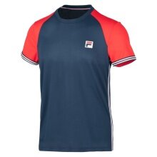 Fila Tennis-Tshirt Alfie (100% Polyester, 3-Streifen) peacoatblau/rot Herren