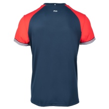 Fila Tennis-Tshirt Alfie (100% Polyester, 3-Streifen) peacoatblau/rot Herren