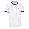 Fila Tennis-Tshirt BB1 Stripes (rec. Polyester) weiss/peacoatblau Herren
