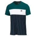 Fila Tennis-Tshirt Mauri Stripes peacoatblau/tealblau Herren