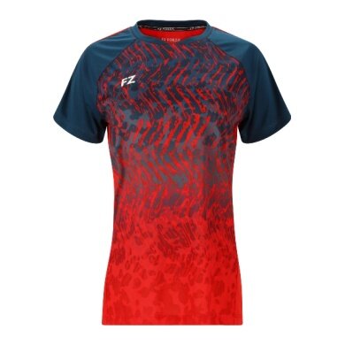 Forza Sport-Shirt Alva S/S Tee (100% Polyester) rot/blau Damen