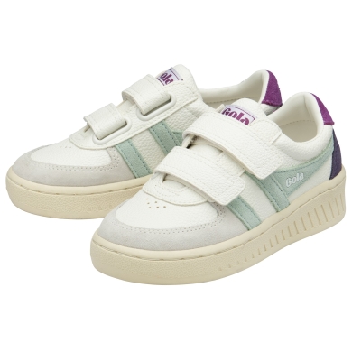 Gola Sneaker Grandslam Trident 2025 (PU,Klettverschluss) weiss/türkis/violett Kinder