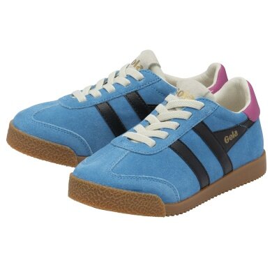 Gola Sneaker Elan 2025 (Wildleder,Schnürverschluss) hellblau/schwarz/fuchsiapink Kinder