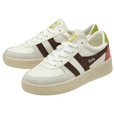 Gola Sneaker Grandslam Trident 2025 weiss/dunkelbraun/moosgrün Damen