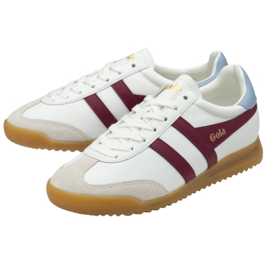 Gola Sneaker Torpedo Leder 2025 weiss/kirschrot/himmelblau Damen