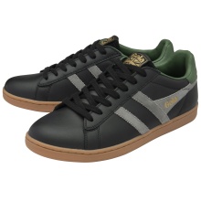 Gola Sneaker Equipe II Leder 2025 schwarz/zementgrau/immergrün Herren