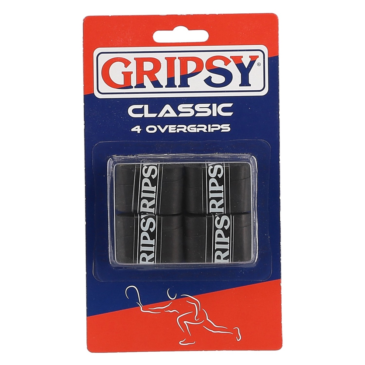 GRIPSY CLASSIC 4 Tennis Overgrip schwarz 4 Stück 