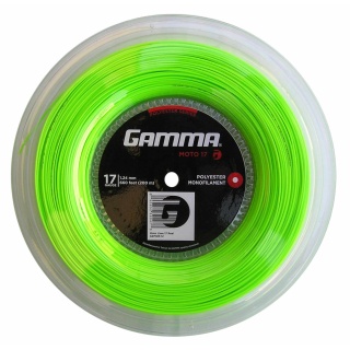 Gamma Tennissaite Moto (Haltbarkeit+Spin) limettegrün 200m Rolle