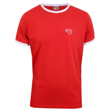 Gola Freizeit-Tshirt Logo Taped Ringer (100% Baumwolle) rot Herren