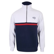 Gola Pullover 1/4 Zip Brushed Back Sweat Stripes weiss/navyblau Herren