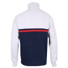 Gola Pullover 1/4 Zip Brushed Back Sweat Stripes weiss/navyblau Herren