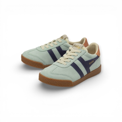 Gola Sneaker Elan 2026 (Wildleder, Schnürverschluss) hellgrün/plum/terracotta Kinder