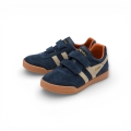Gola Sneaker Harrier 2026 (Wildleder, Klettverschluss) navyblau/bonebraun/orange Kinder