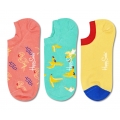 Happy Socks Tagessocke No Show Sneaker Flamingo gelb/korallenrot/mintgrün - 3 Paar